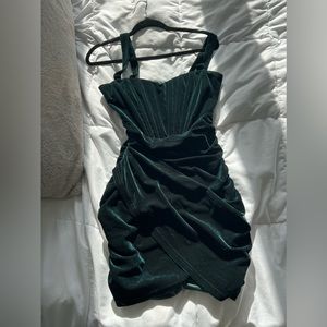 Velvet Green Corset Mini dress